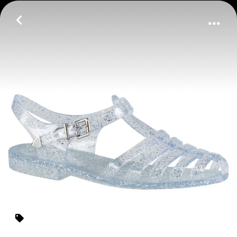 Aldo Womens Clear Glitter Jelly Sandal
